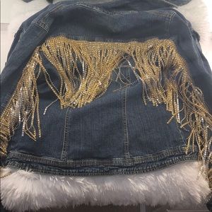 Fringe Sparkle Denim Jacket